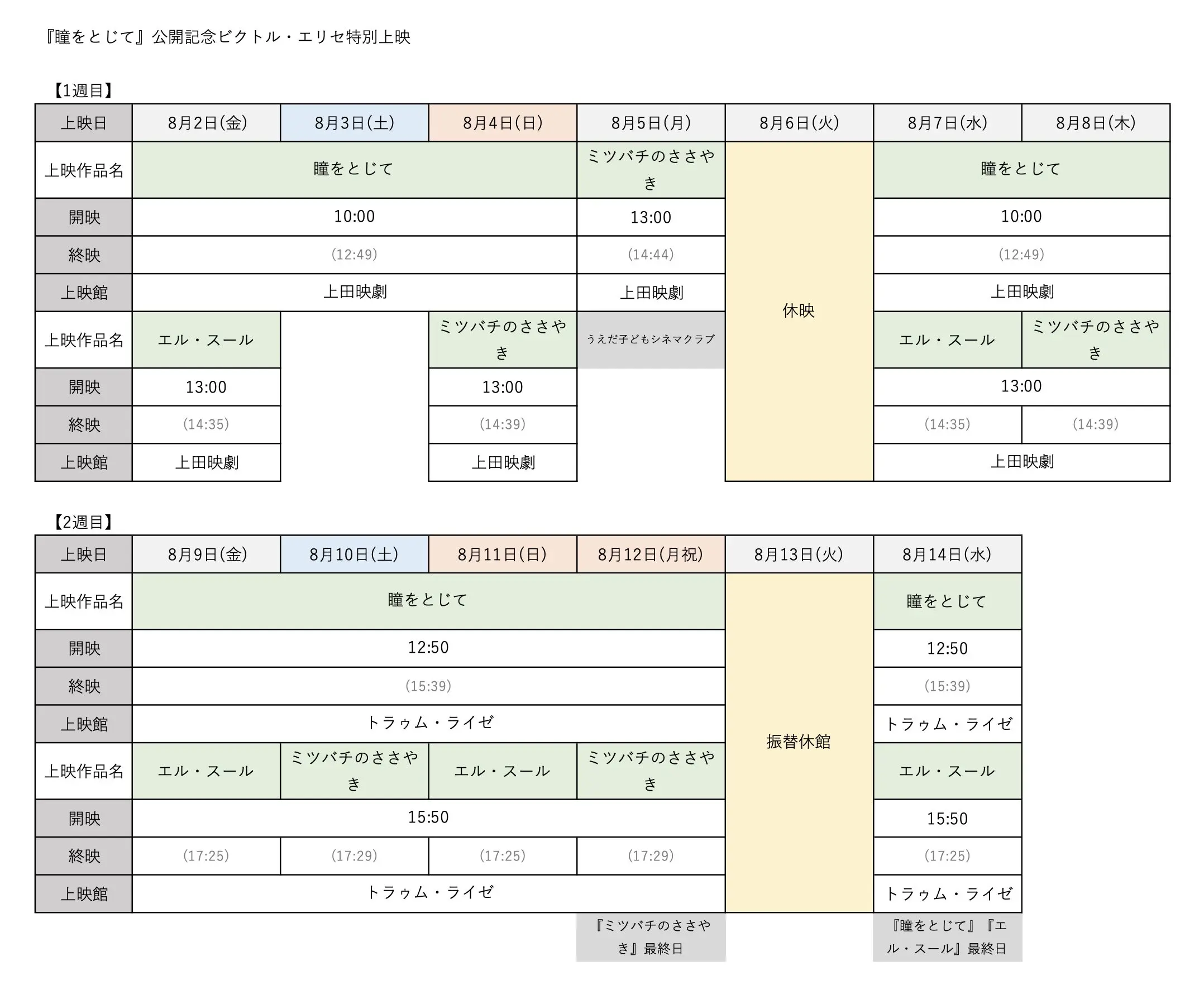 ビクトル・エリセ特別上映『ミツバチのささやき』『エル・スール